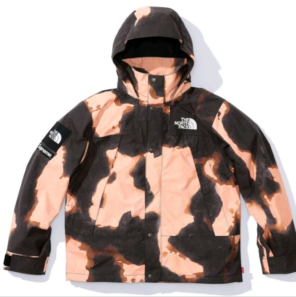 Supreme x North Face Bleached Denim Print Mountain Jacket  Mens Size XL